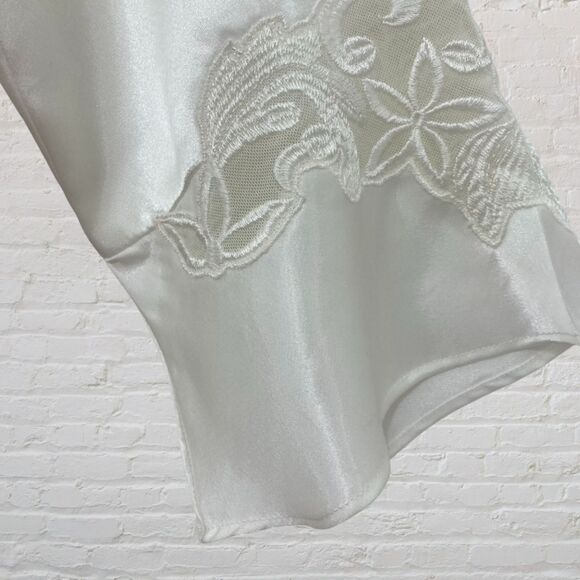 Morgan Taylor Vintage Ivory Bridal Robe S Long Satin - Picture 7 of 16